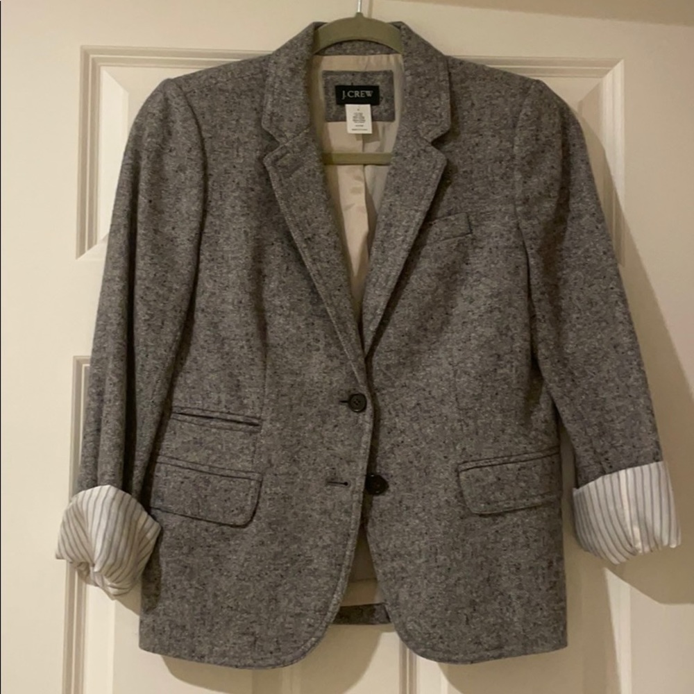 J. Crew Grey Tweed Blazer